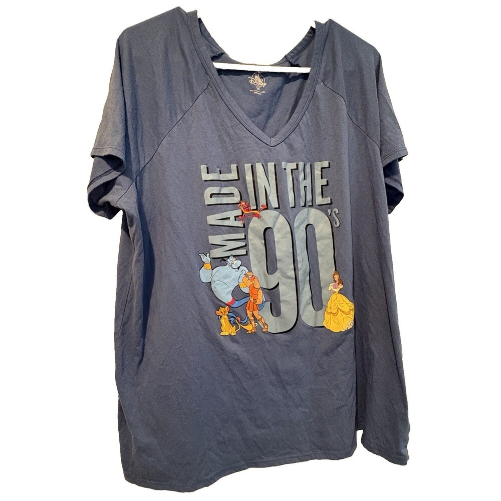 Disney Parks Made in the 90's Graphic Tee Shirt Womens 2X Hercules Aladdin Belle